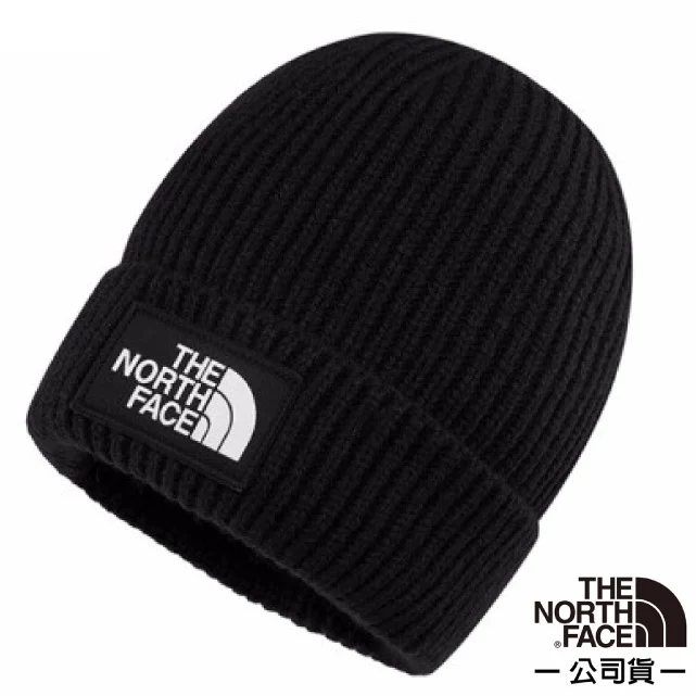 【The North Face】LOGO BOX CUFFED BEANIE 針織保暖毛帽/3FJX-JK3 黑 N✿30E010
